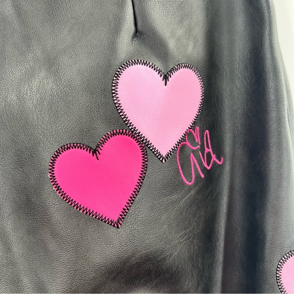 I.AM.GIA NWT Dixxi Pant in Black Faux Leather Heart Patches size Small - Picture 5 of 10